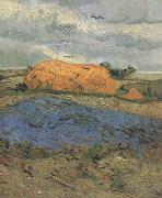Haystacks under a Rainy Sky (nn04) Vincent Van Gogh